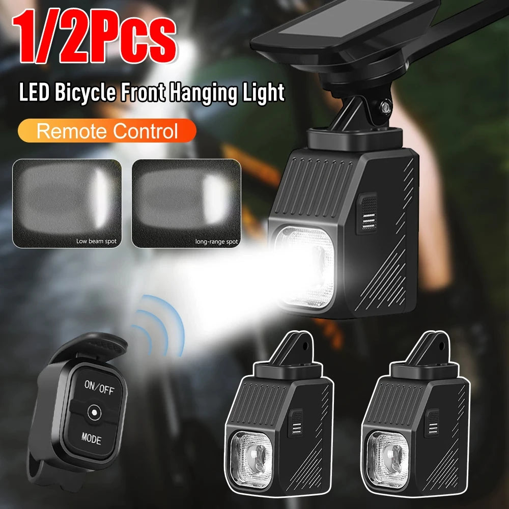 Luz delantera para bicicleta de 1000 lúmenes, lámpara LED potente para bicicleta, linterna frontal para MTB, recargable por USB tipo C, faro para ciclismo con control remoto