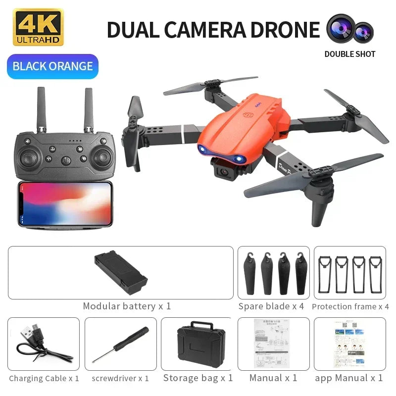 Nuevo dron E99 Pro HD 4K – Quadcopter RC plegable con doble cámara, modo de altura estable, Wi-Fi para fotografía aérea y entretenimiento.