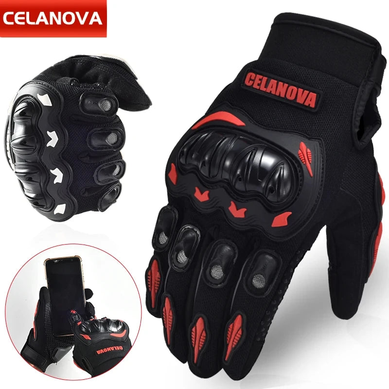 Guantes nuevos para hombre – Guantes de bicicleta y motocicleta con nudillos reforzados, compatibles con pantalla táctil, ideales para motocross y conducción en moto.