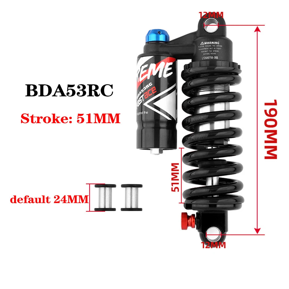 Amortiguador trasero para bicicleta MTB Fastace DBA53RC, suspensión de muelle para downhill, 265 mm, 550 lbs, soft tail, absorber para bicicleta.