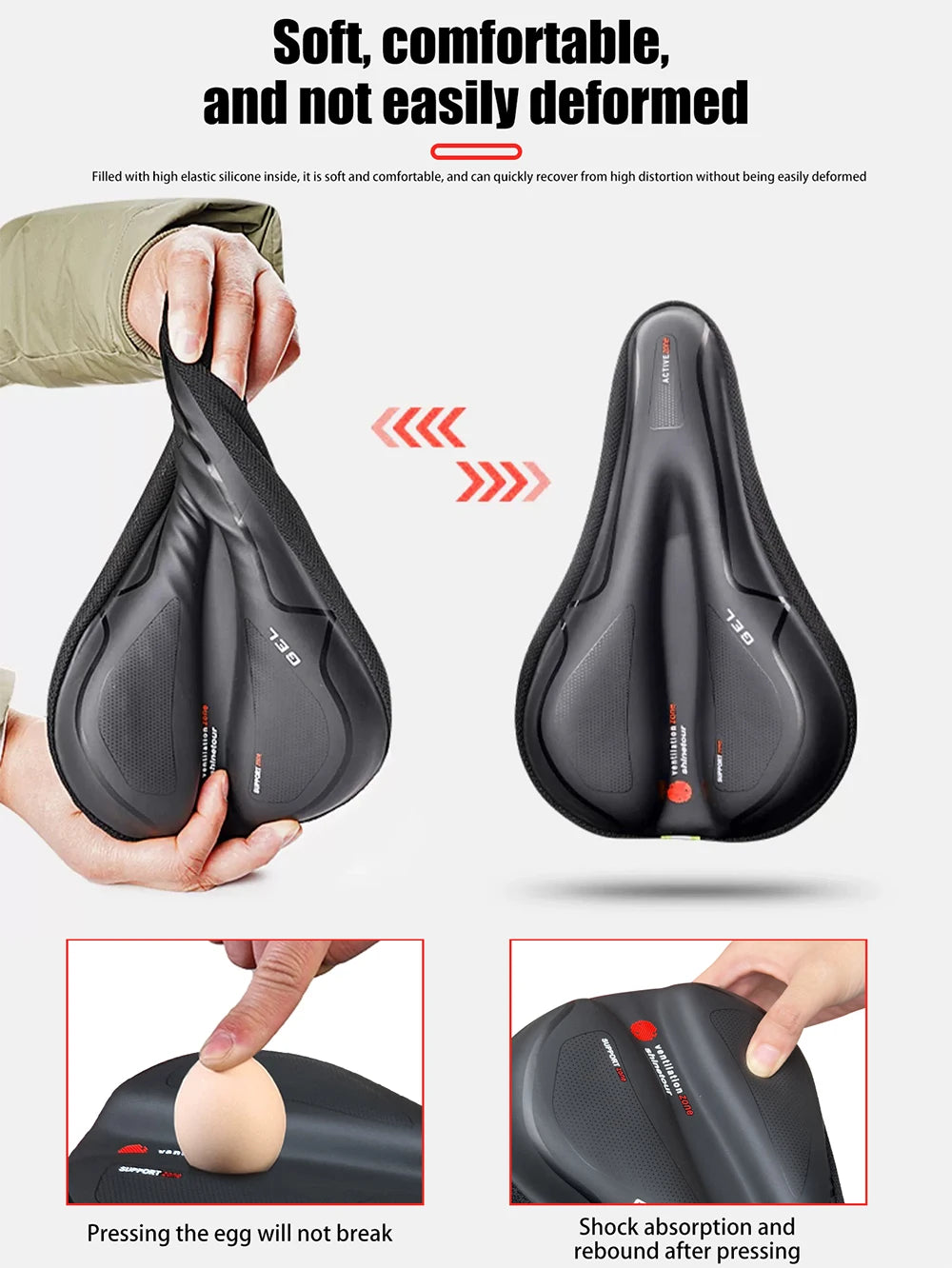 Funda impermeable para asiento de bicicleta de carretera, cojín cómodo para sillín, cubierta transpirable para sillín de MTB y bicicleta de montaña, accesorio para ciclismo