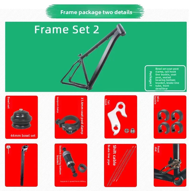 Cuadro MTB de 27.5 / 29 pulgadas, talla M de 17", aleación de aluminio ligera, compatible con freno de disco, 29er