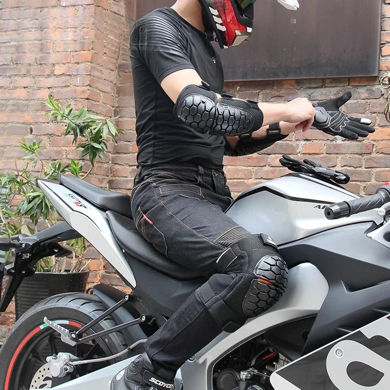 Protecciones de codo ajustables para hombre – Almohadillas protectoras para ciclismo, motocicleta, MTB, motocross, ATV, patinaje y carreras.