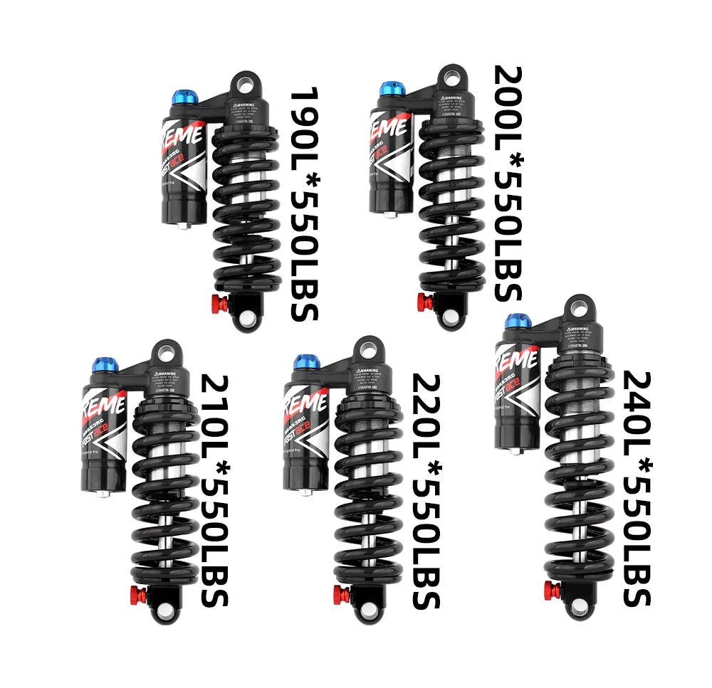 Amortiguador trasero para bicicleta MTB Fastace DBA53RC, suspensión de muelle para downhill, 265 mm, 550 lbs, soft tail, absorber para bicicleta.