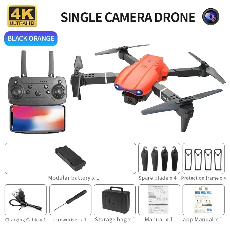 Nuevo dron E99 Pro HD 4K – Quadcopter RC plegable con doble cámara, modo de altura estable, Wi-Fi para fotografía aérea y entretenimiento.