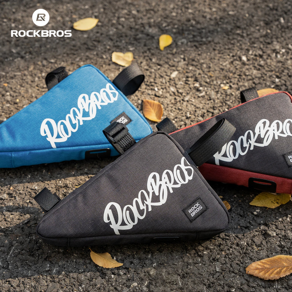 Bolsa para bicicleta ROCKBROS, bolsa triangular para tubo superior, bolsa frontal para cuadro, bolsa para herramientas MTB y bicicleta de carretera, bolsa de sillín, equipo de ciclismo