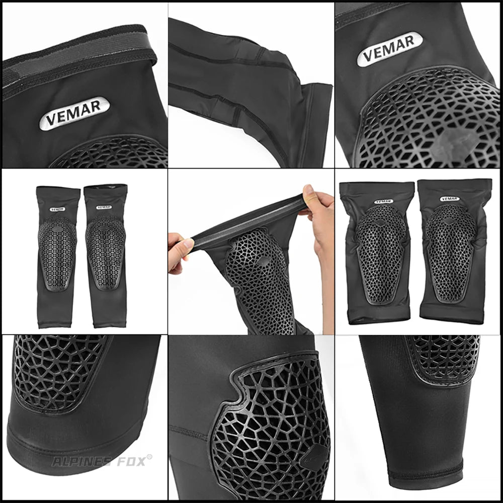 Rodilleras de verano VEMAR para motocicleta – Protección duradera contra caídas, para ciclismo al aire libre, MTB, ATV, motocross y off-road; incluye coderas.