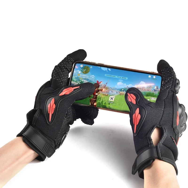 Guantes nuevos para hombre – Guantes de bicicleta y motocicleta con nudillos reforzados, compatibles con pantalla táctil, ideales para motocross y conducción en moto.