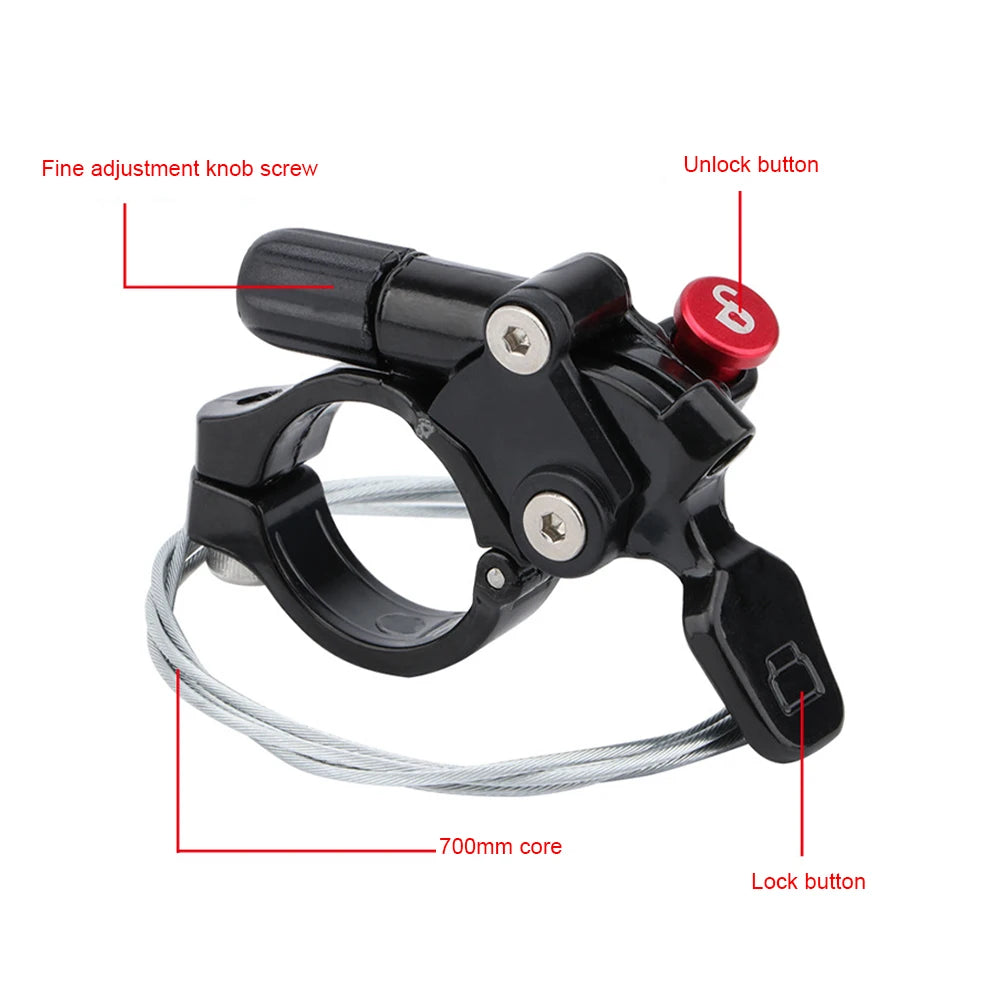 Palanca de control por cable CNC para bloqueo de bicicleta, controlador de horquilla MTB, interruptor de cambio tipo botón, compatible con UDING, SUNTOUR, ROCKSHOX, MANITOU y GIANT, diámetro 22.2 mm