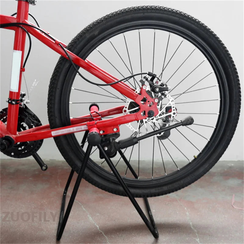 Soporte de estacionamiento vertical triangular para bicicleta MTB, soporte en forma de U para bicicleta de carretera, marco de reparación, soporte plegable para mantenimiento de bicicleta, equipo de ciclismo