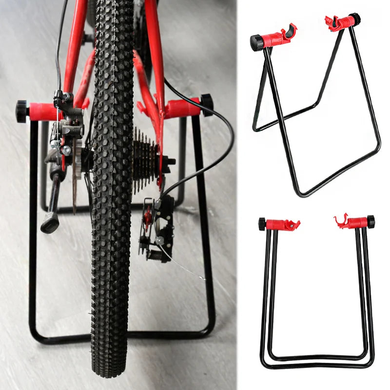 Soporte de estacionamiento vertical triangular para bicicleta MTB, soporte en forma de U para bicicleta de carretera, marco de reparación, soporte plegable para mantenimiento de bicicleta, equipo de ciclismo