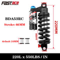Amortiguador trasero para bicicleta MTB Fastace DBA53RC, suspensión de muelle para downhill, 265 mm, 550 lbs, soft tail, absorber para bicicleta.